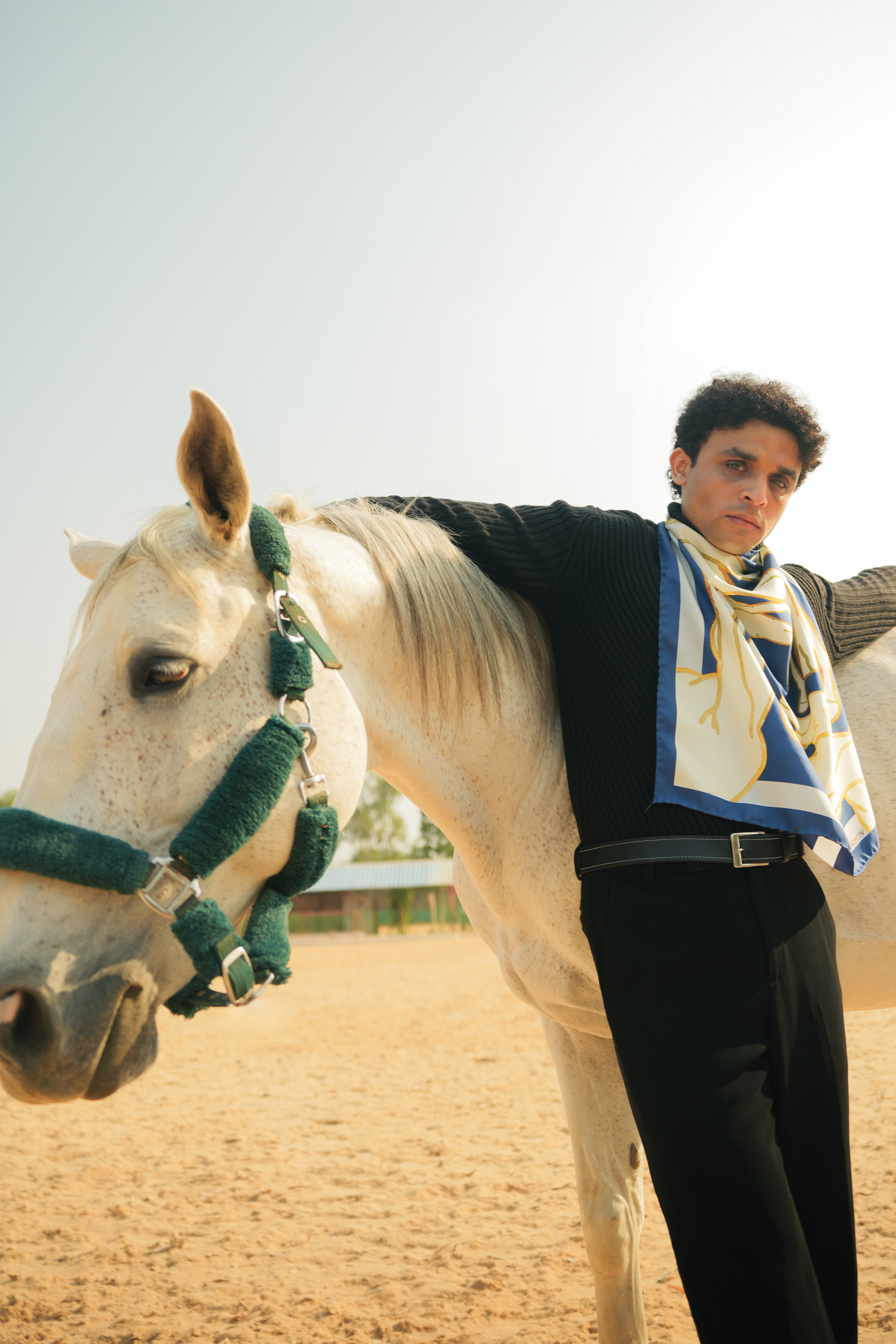 Its Feed Time in Blue Small Scarf