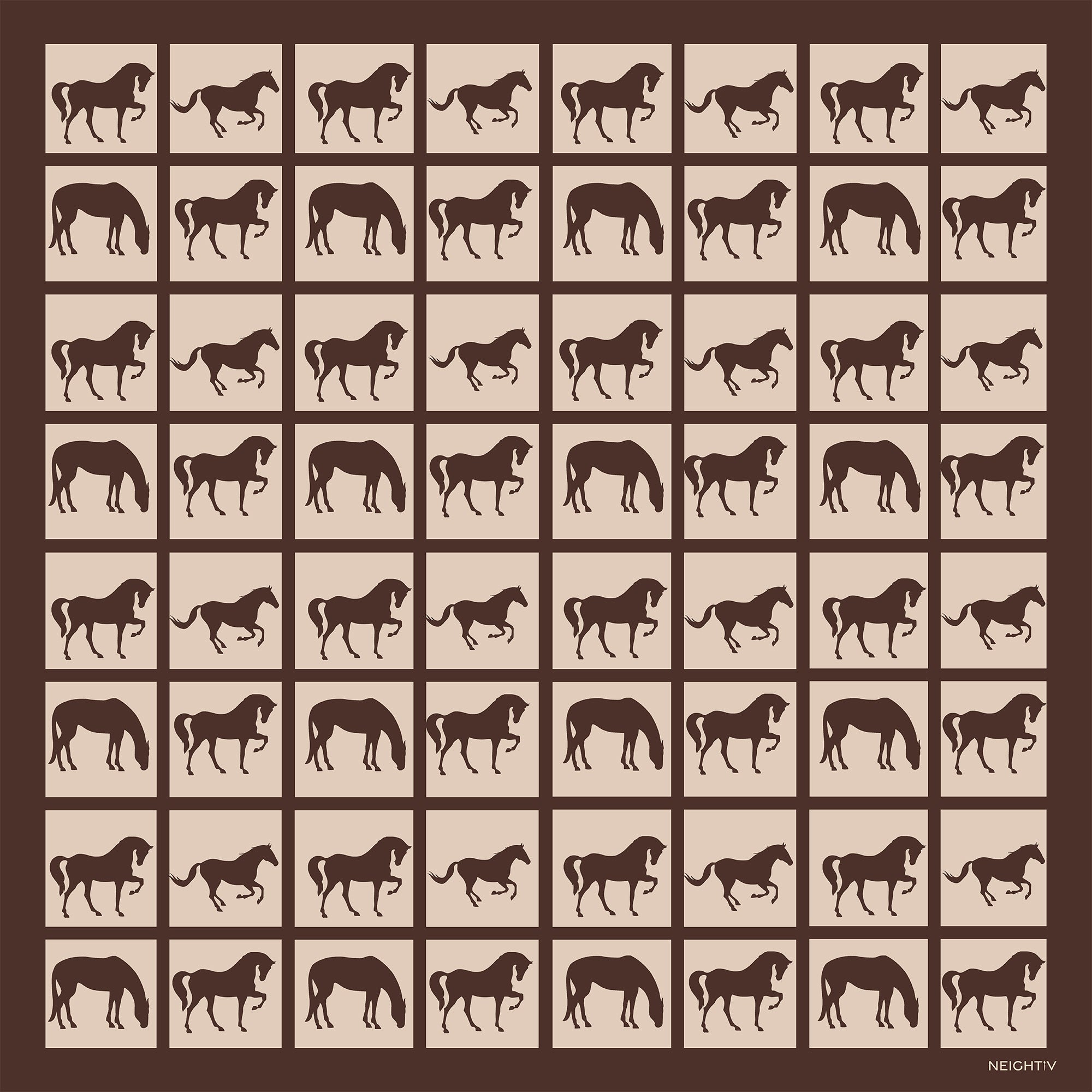 Equine Squares Large Scarf